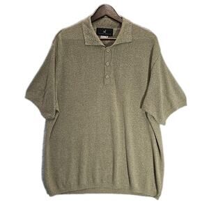 Peruvian Connection XL Knit Polo Pima Cotton Tan Old Money Quiet Luxury Peru